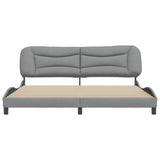 Cadre de lit sans matelas gris clair 200x200 cm tissu