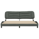 Cadre de lit sans matelas gris foncé 200x200 cm tissu