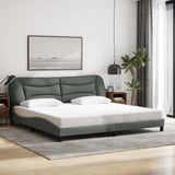 Cadre de lit sans matelas gris foncé 200x200 cm tissu