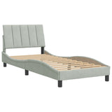 Cadre de lit sans matelas gris clair 80x200 cm velours