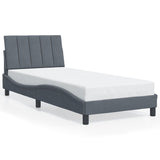 Cadre de lit sans matelas gris foncé 80x200 cm velours