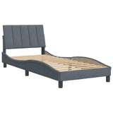 Cadre de lit sans matelas gris foncé 80x200 cm velours