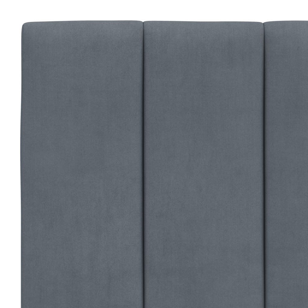 Cadre de lit sans matelas gris foncé 80x200 cm velours