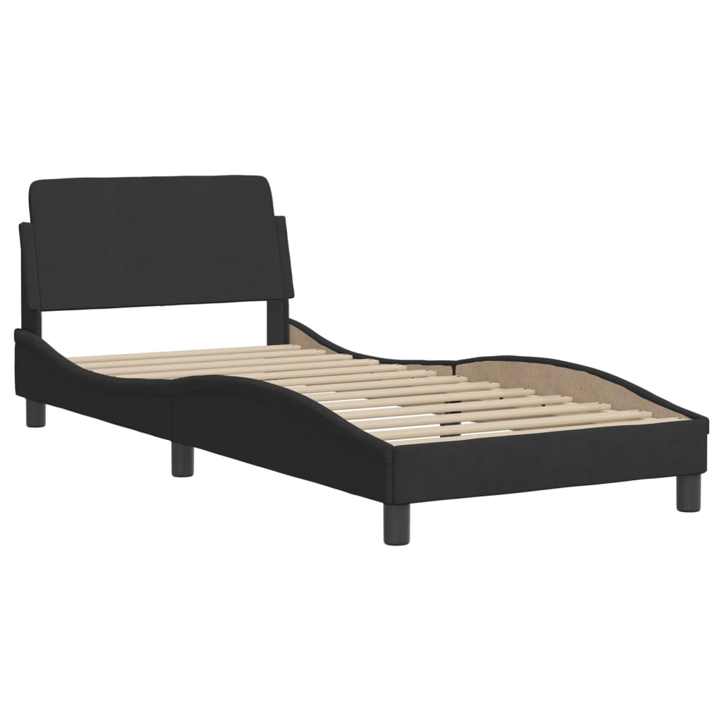 Cadre de lit sans matelas noir 80x200 cm velours