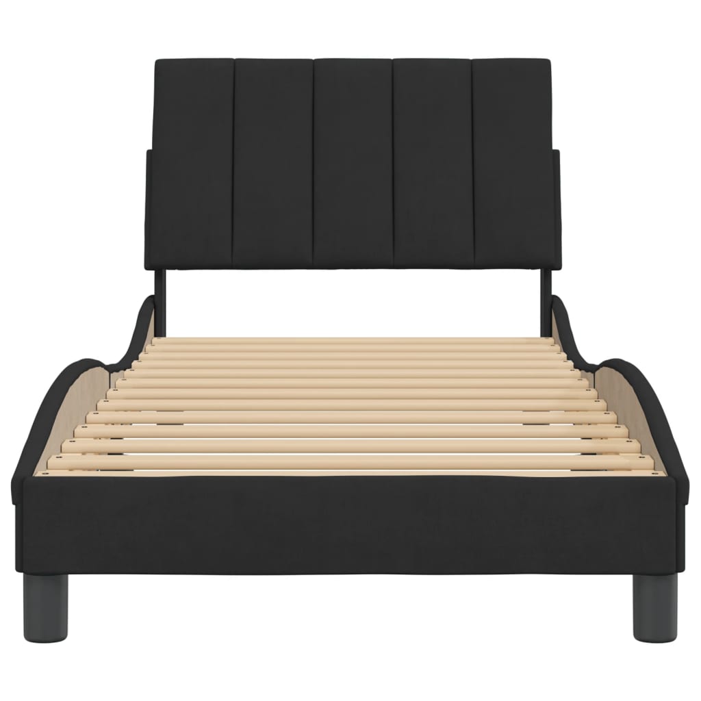 Cadre de lit sans matelas noir 80x200 cm velours