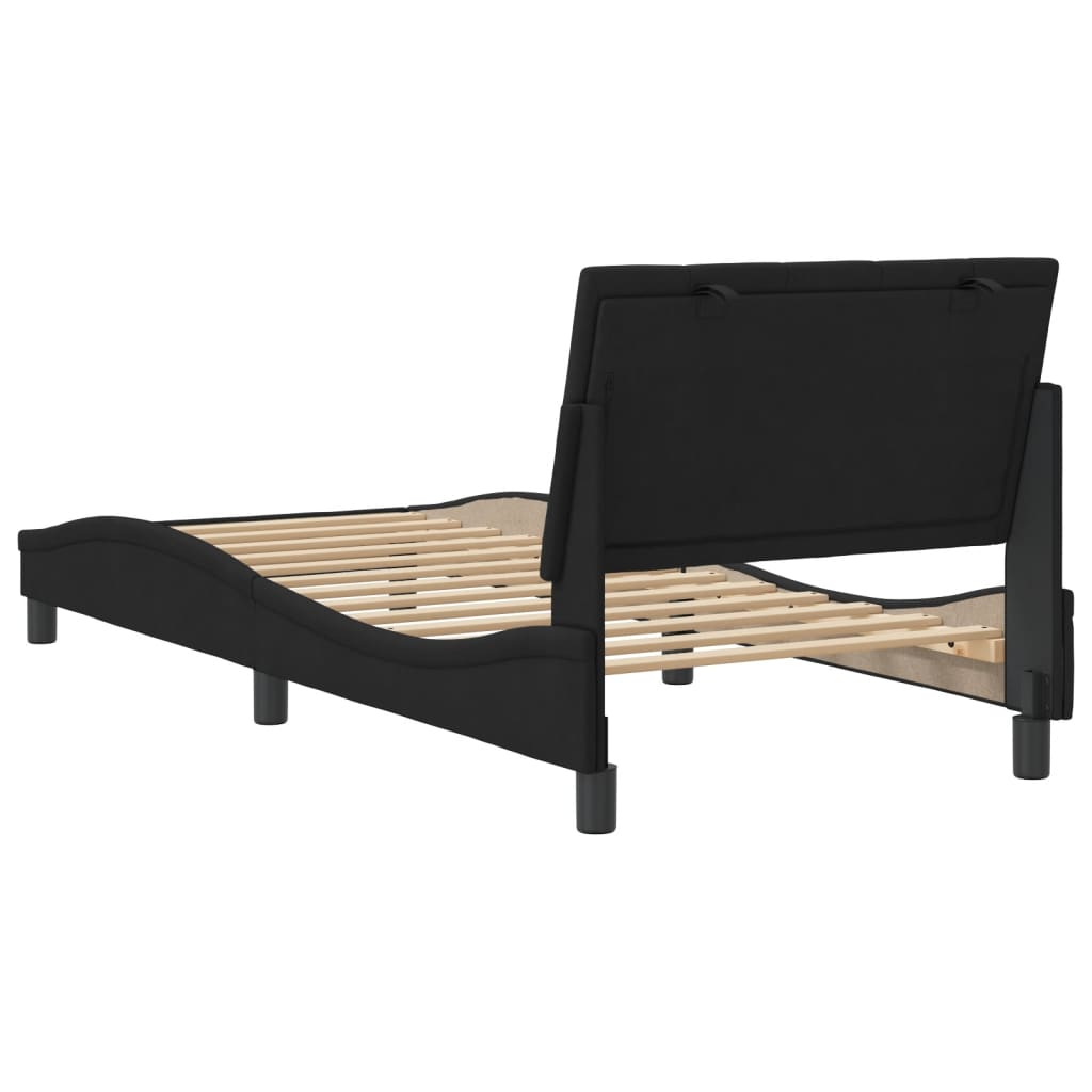 Cadre de lit sans matelas noir 80x200 cm velours