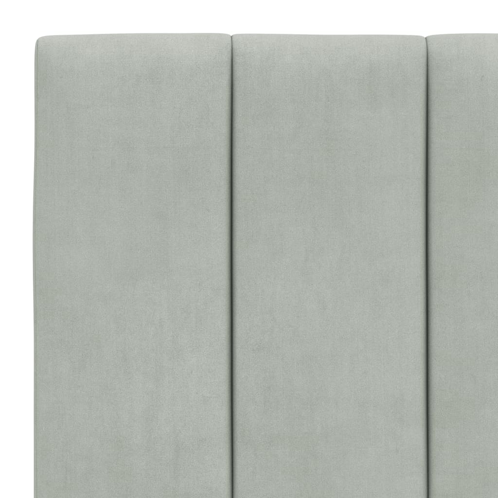 Cadre de lit sans matelas gris clair 90x190 cm velours