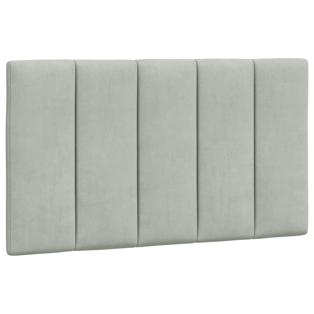 Cadre de lit sans matelas gris clair 90x200 cm velours