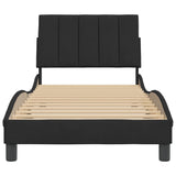 Cadre de lit sans matelas noir 90x200 cm velours