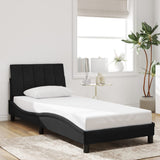 Cadre de lit sans matelas noir 90x200 cm velours