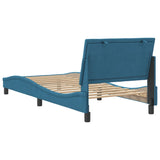 Cadre de lit sans matelas bleu 90x200 cm velours