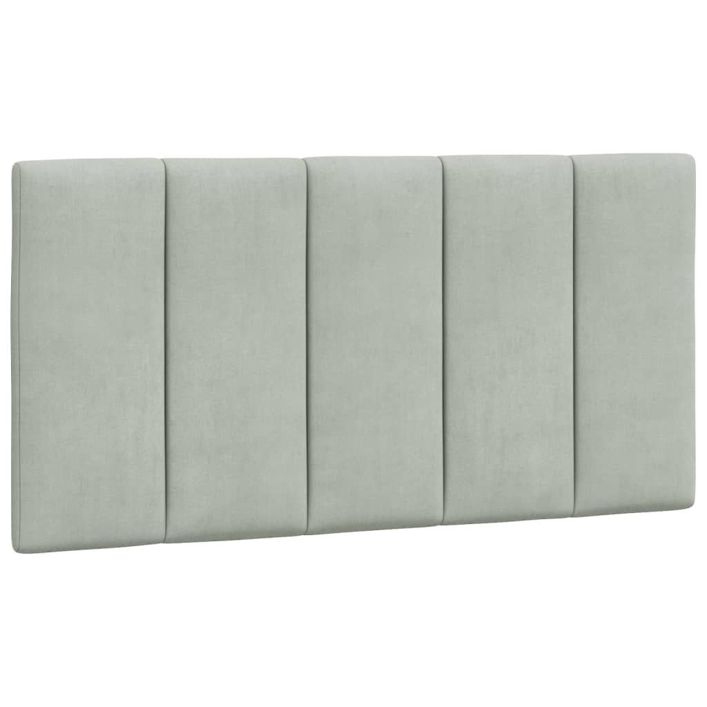 Cadre de lit sans matelas gris clair 100x200 cm velours