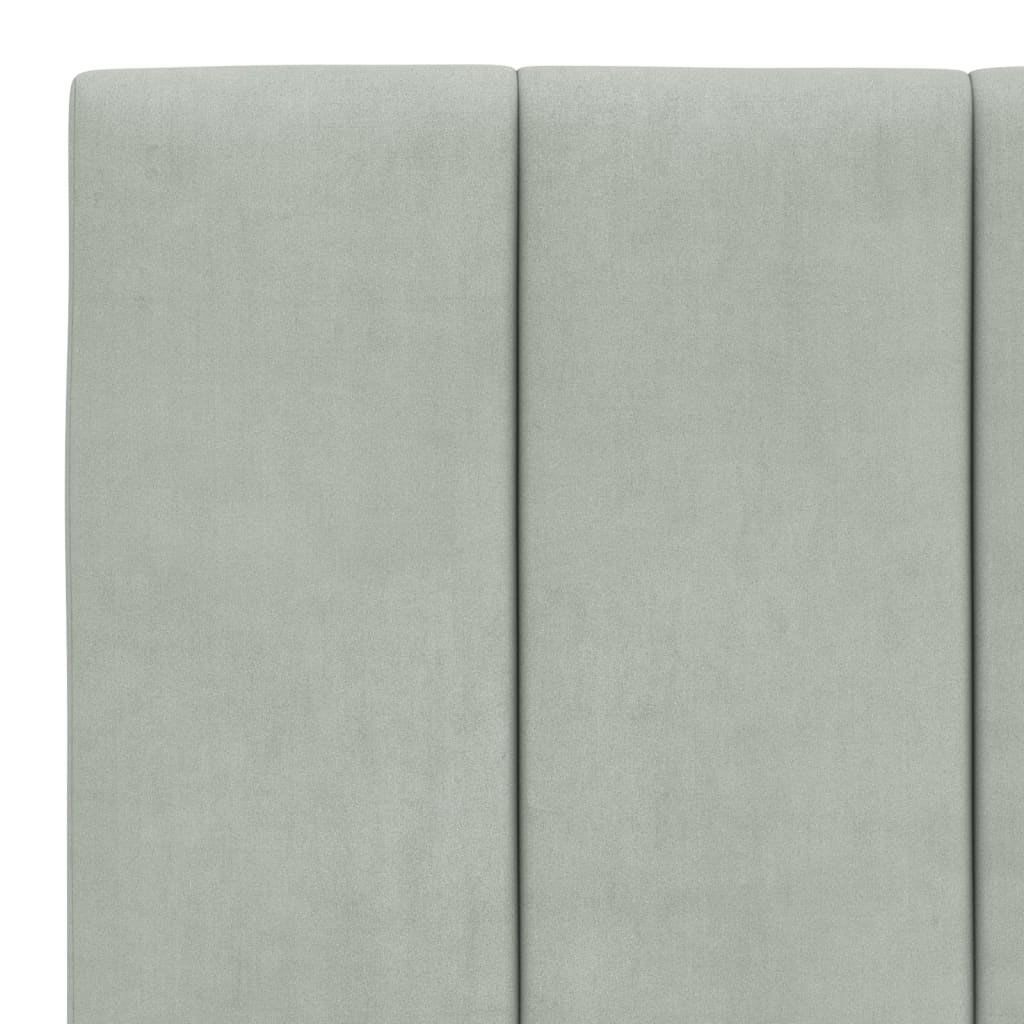 Cadre de lit sans matelas gris clair 100x200 cm velours