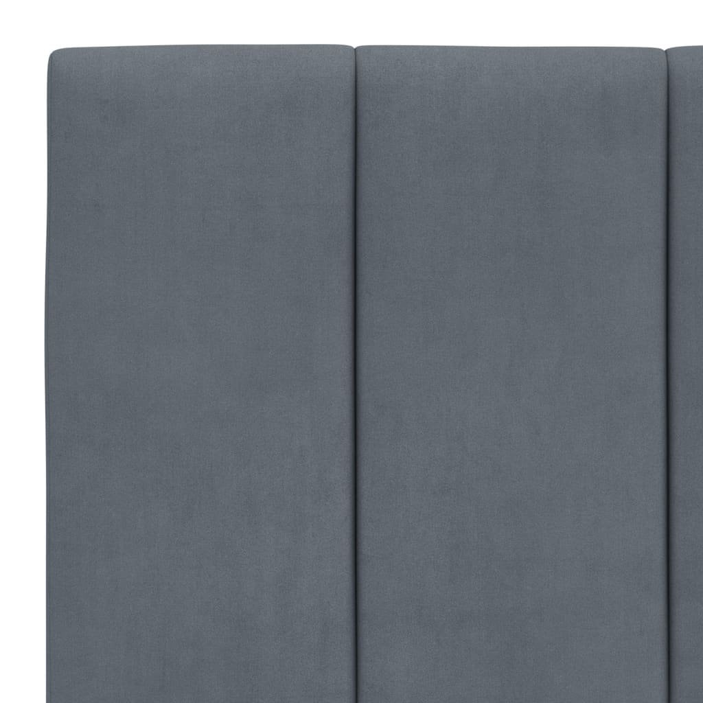 Cadre de lit sans matelas gris foncé 100x200 cm velours