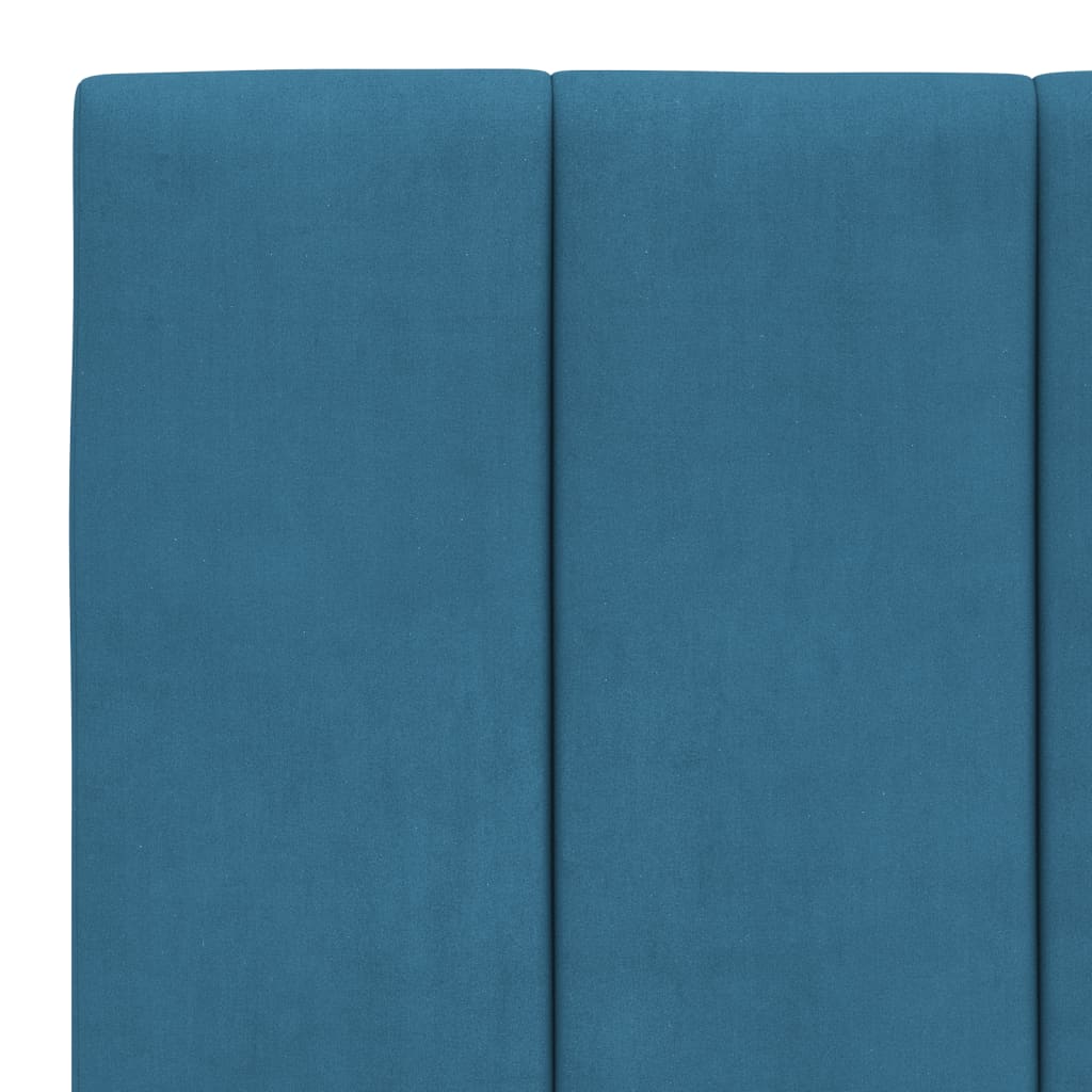 Cadre de lit sans matelas bleu 100x200 cm velours