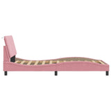 Cadre de lit sans matelas rose 100x200 cm velours