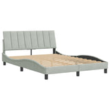 Cadre de lit sans matelas gris clair 120x200 cm velours