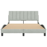 Cadre de lit sans matelas gris clair 120x200 cm velours