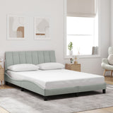 Cadre de lit sans matelas gris clair 120x200 cm velours