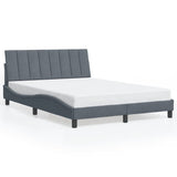 Cadre de lit sans matelas gris foncé 120x200 cm velours