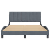 Cadre de lit sans matelas gris foncé 120x200 cm velours