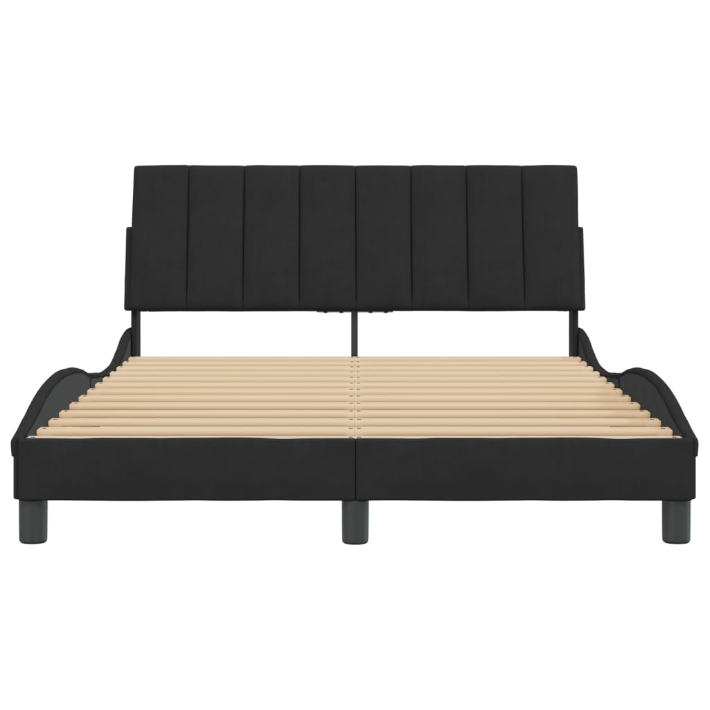 Cadre de lit sans matelas noir 120x200 cm velours