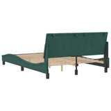 Cadre de lit sans matelas vert foncé 120x200 cm velours