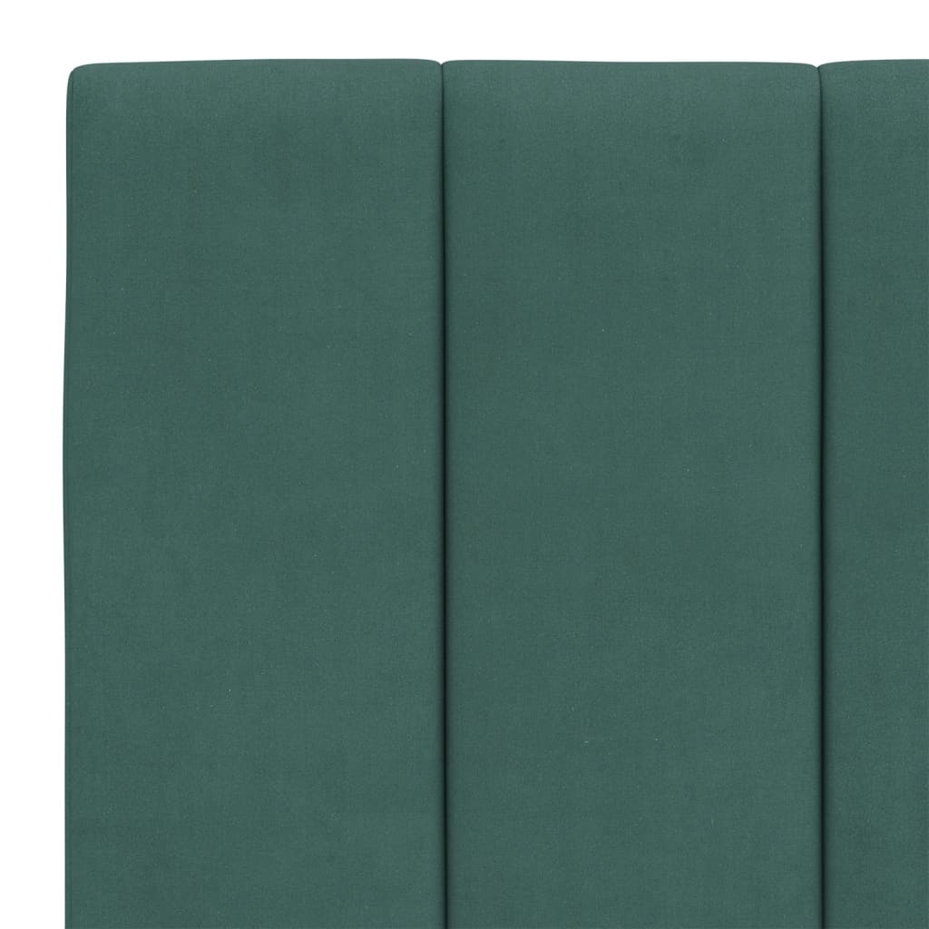 Cadre de lit sans matelas vert foncé 120x200 cm velours