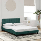 Cadre de lit sans matelas vert foncé 120x200 cm velours