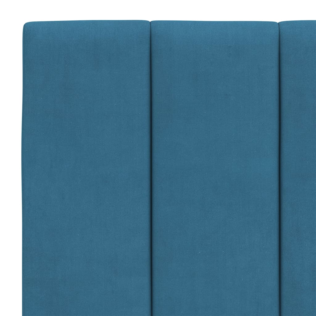 Cadre de lit sans matelas bleu 120x200 cm velours