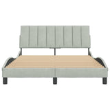 Cadre de lit sans matelas gris clair 140x190 cm velours