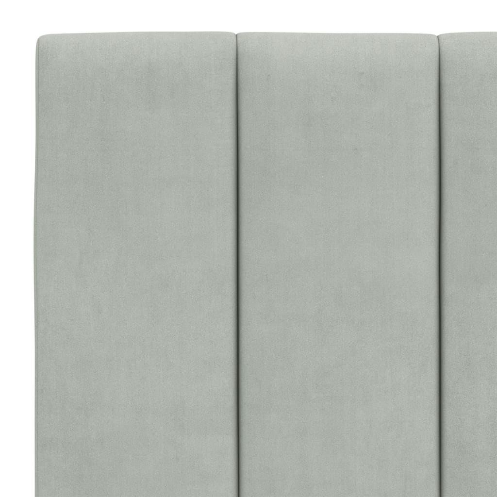 Cadre de lit sans matelas gris clair 140x190 cm velours