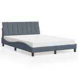 Cadre de lit sans matelas gris foncé 140x190 cm velours