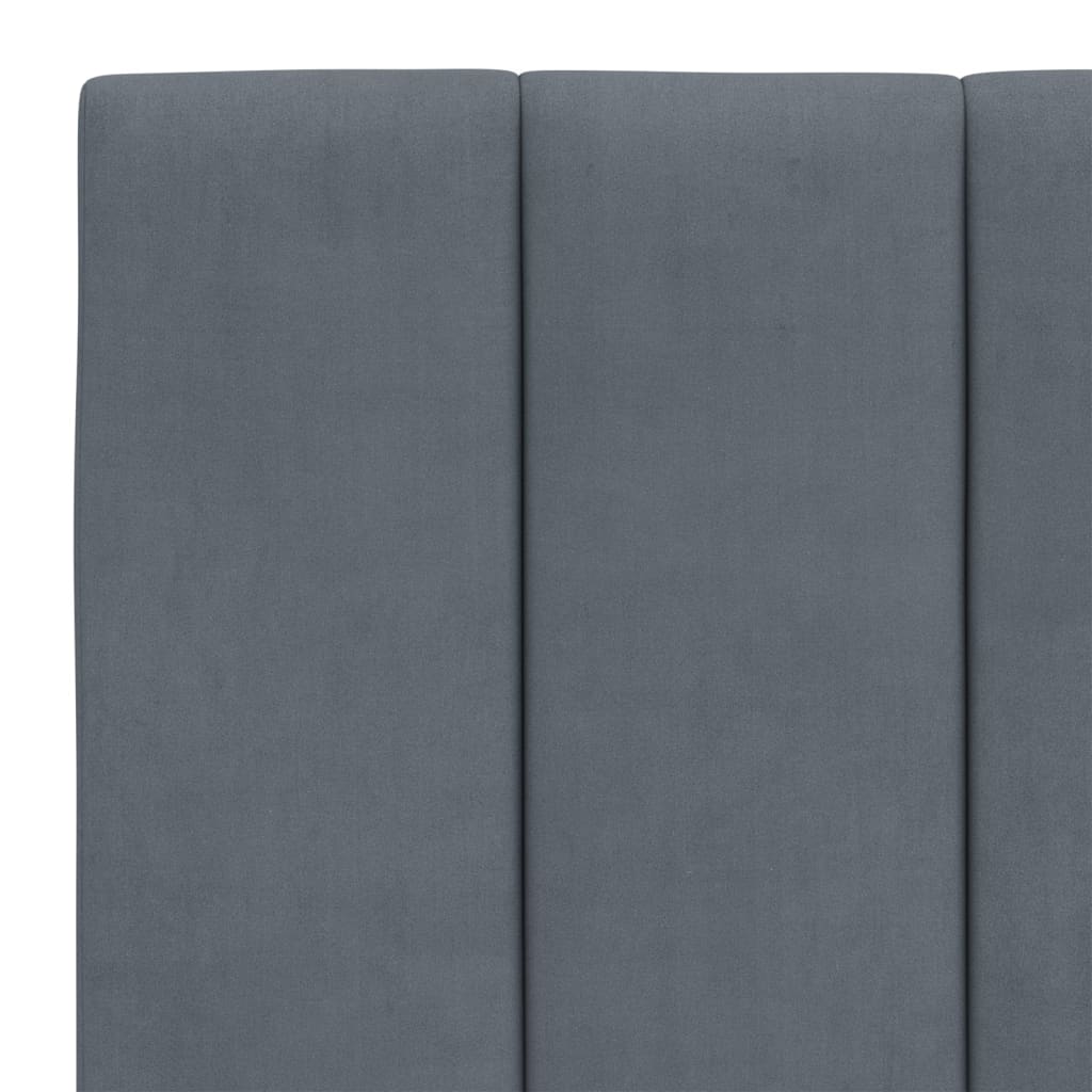 Cadre de lit sans matelas gris foncé 140x190 cm velours