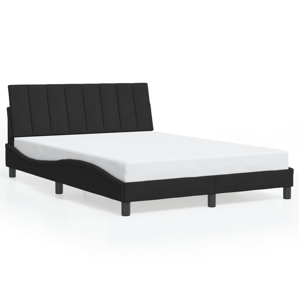 Cadre de lit sans matelas noir 140x190 cm velours