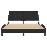 Cadre de lit sans matelas noir 140x190 cm velours