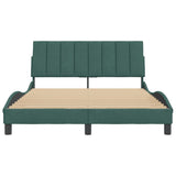 Cadre de lit sans matelas vert foncé 140x190 cm velours