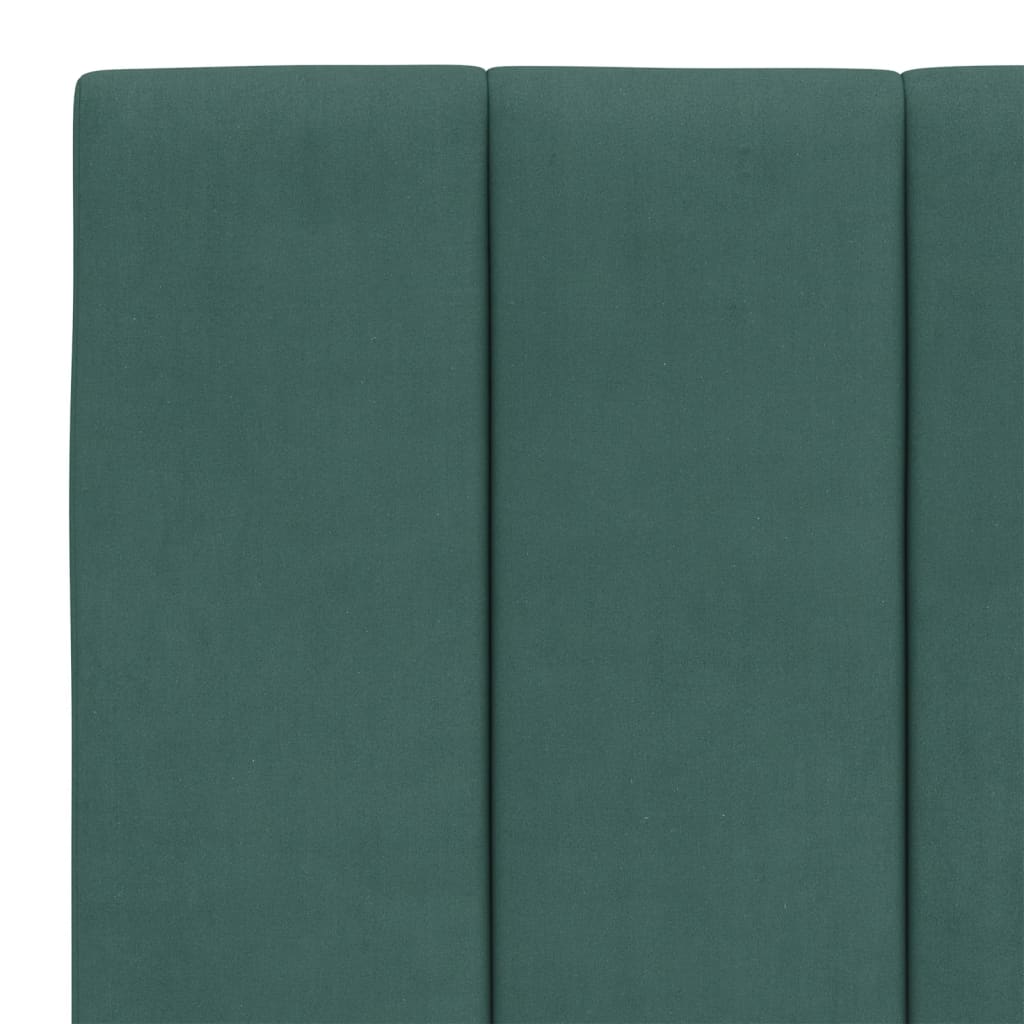 Cadre de lit sans matelas vert foncé 140x190 cm velours