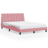 Cadre de lit sans matelas rose 140x190 cm velours