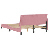 Cadre de lit sans matelas rose 140x190 cm velours