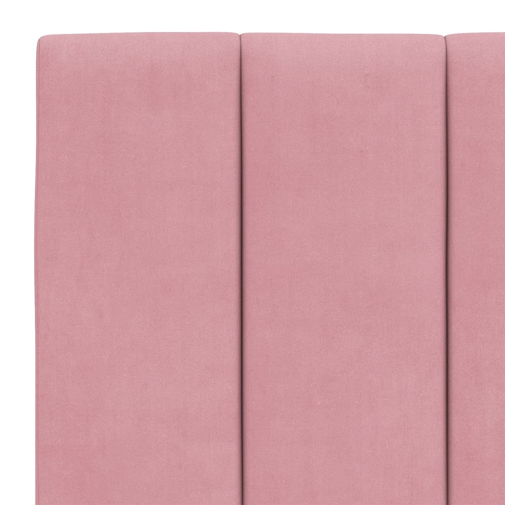 Cadre de lit sans matelas rose 140x190 cm velours