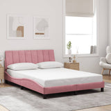 Cadre de lit sans matelas rose 140x190 cm velours