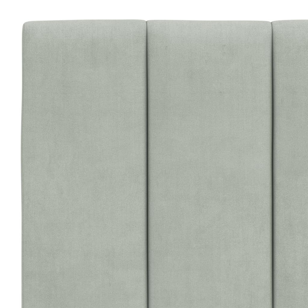 Cadre de lit sans matelas gris clair 140x200 cm velours