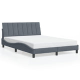 Cadre de lit sans matelas gris foncé 140x200 cm velours