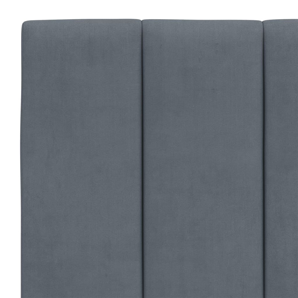 Cadre de lit sans matelas gris foncé 140x200 cm velours