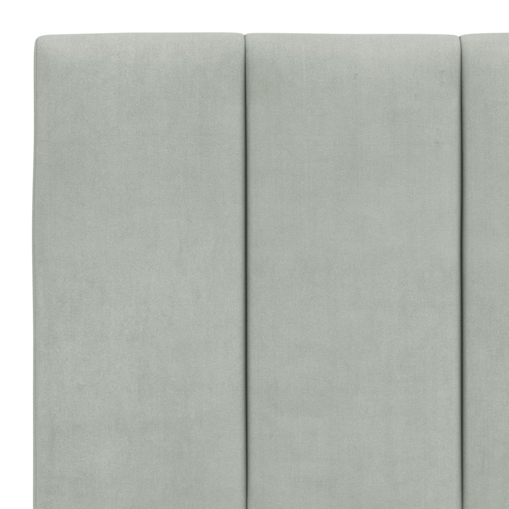 Cadre de lit sans matelas gris clair 160x200 cm velours