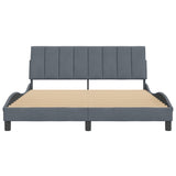 Cadre de lit sans matelas gris foncé 160x200 cm velours