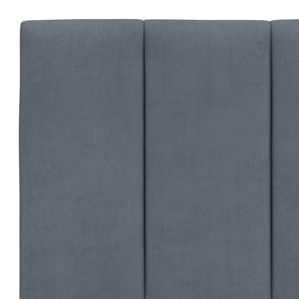 Cadre de lit sans matelas gris foncé 160x200 cm velours