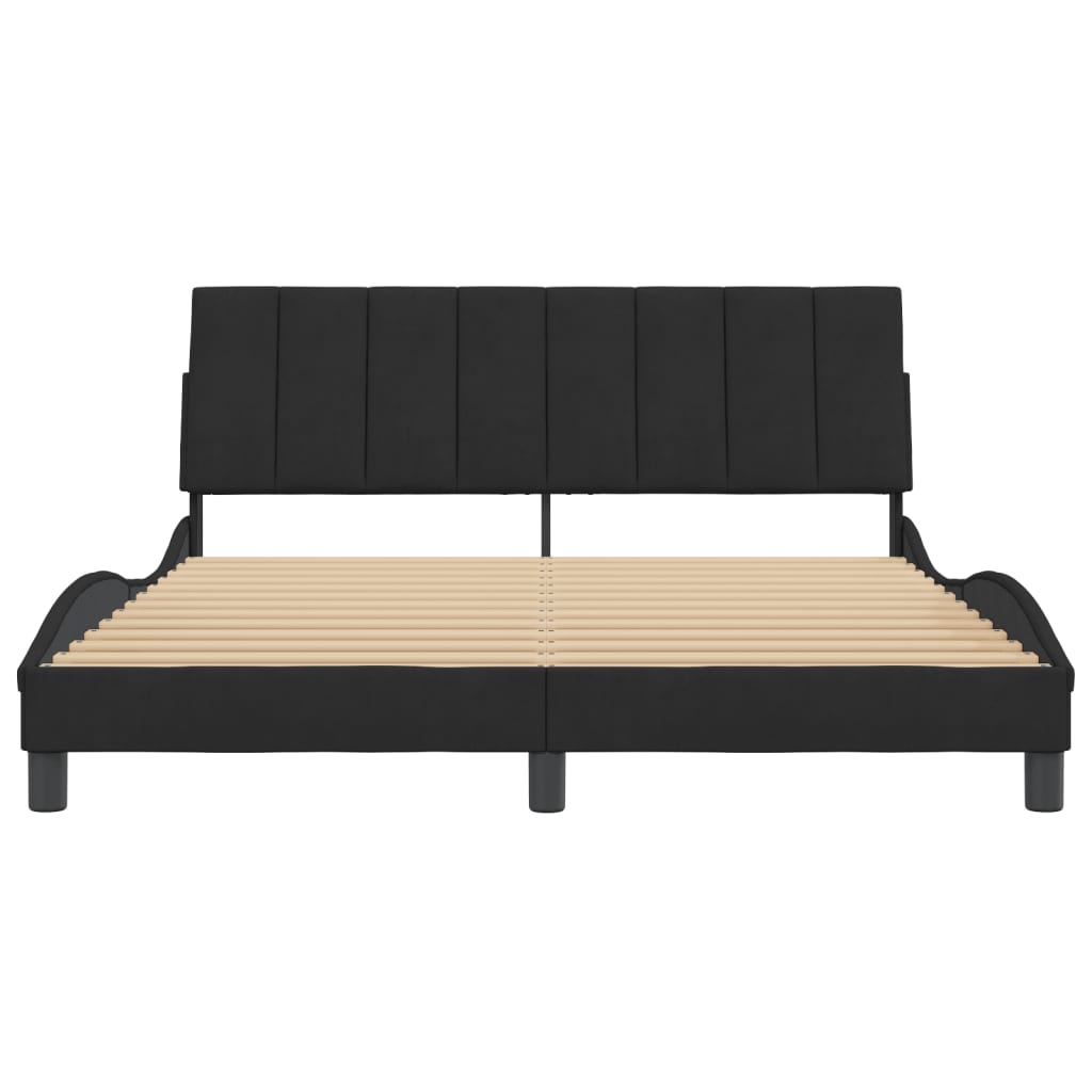 Cadre de lit sans matelas noir 160x200 cm velours