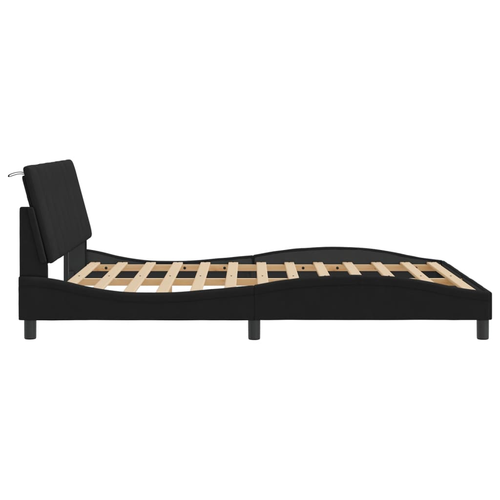 Cadre de lit sans matelas noir 160x200 cm velours